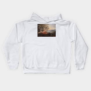 Eruption of the Volcano Vesuvius by Johan Christian Dahl Kids Hoodie